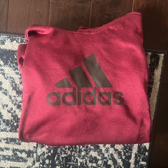 LIKE NEW Adidas Men's Red Hoodie Sweatshirt - Picture 2 of 2